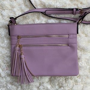 New Purple Tassel Multi Zipper Bag